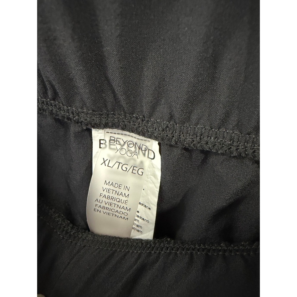 Beyond Yoga Womens XL‎ Easy Wide Leg Pants Black Elastic Waist Pockets Lounge - Picture 4 of 7